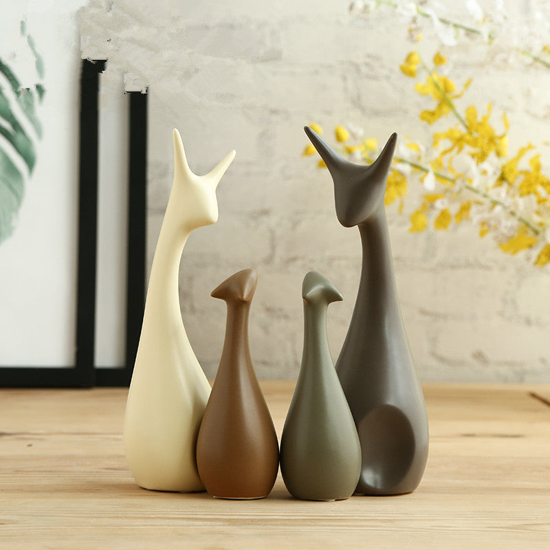 Minimalist Ceramic Deer Home Decor
