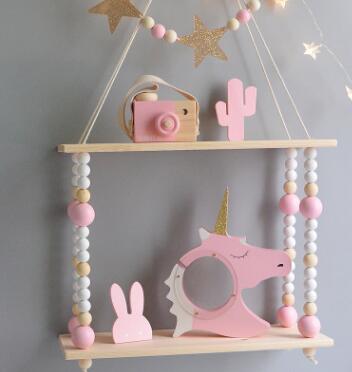 Kids Bedroom Decor Natural Wooden Wall Hanging