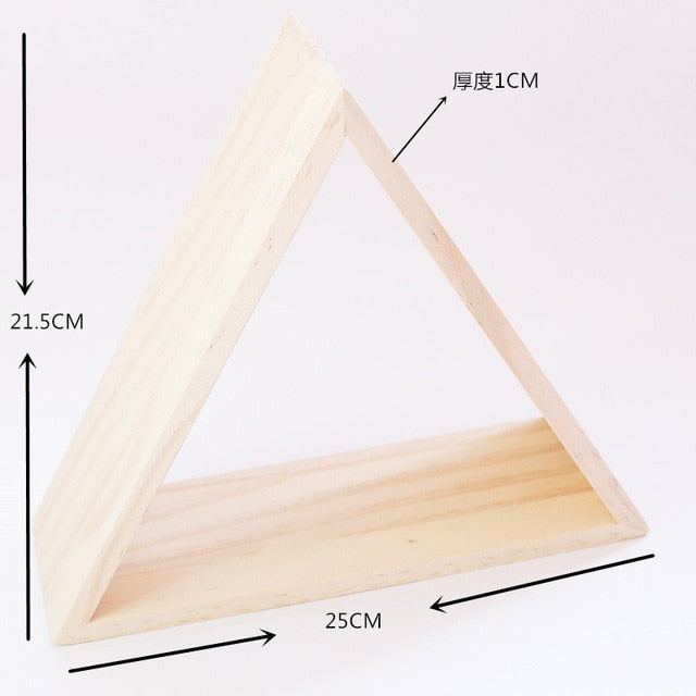 Wooden Triangle Frame Rack Decor For Kids Toys Wall Hanging