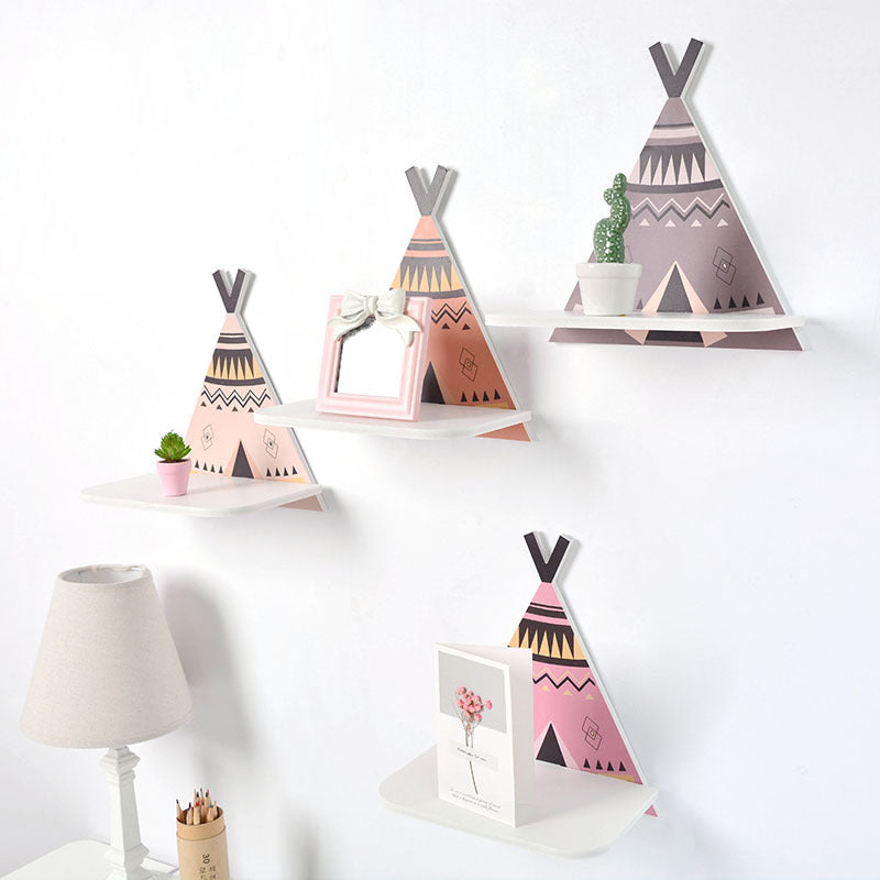 Wooden Triangle Frame Rack Decor For Kids Toys Wall Hanging