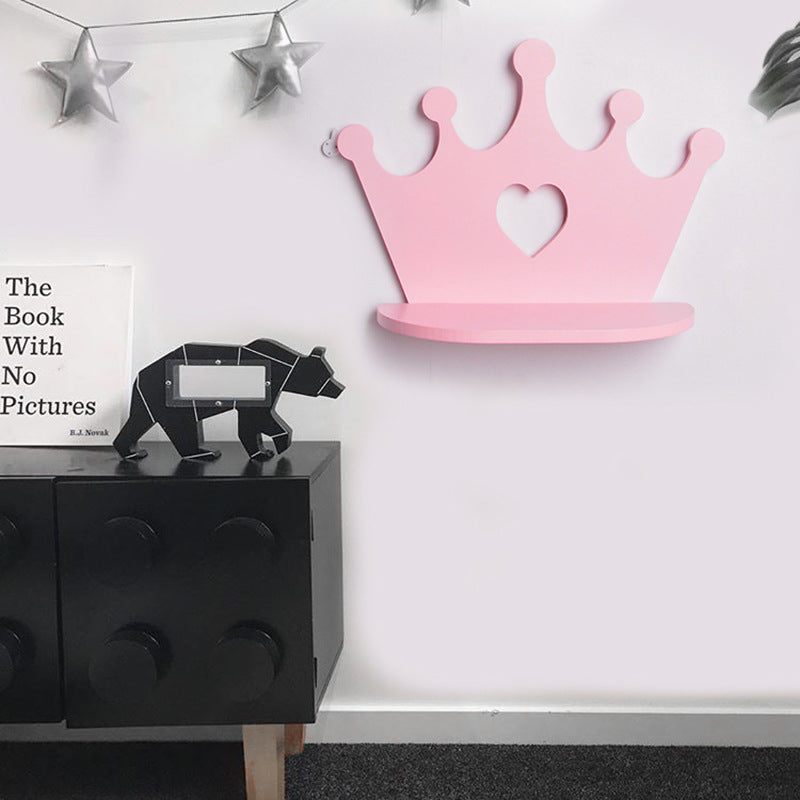 Childrens Wooden Princess Crown Book Doll Shelf