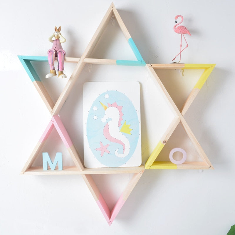 Kids Bedroom Decor Natural Wooden Wall Hanging