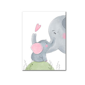 Rabbit Elephant Wall Canvas