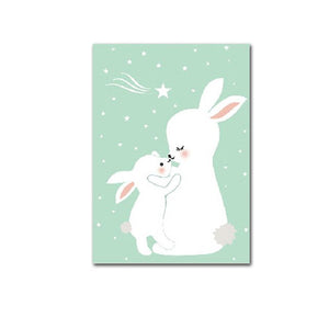 Rabbit Elephant Wall Canvas